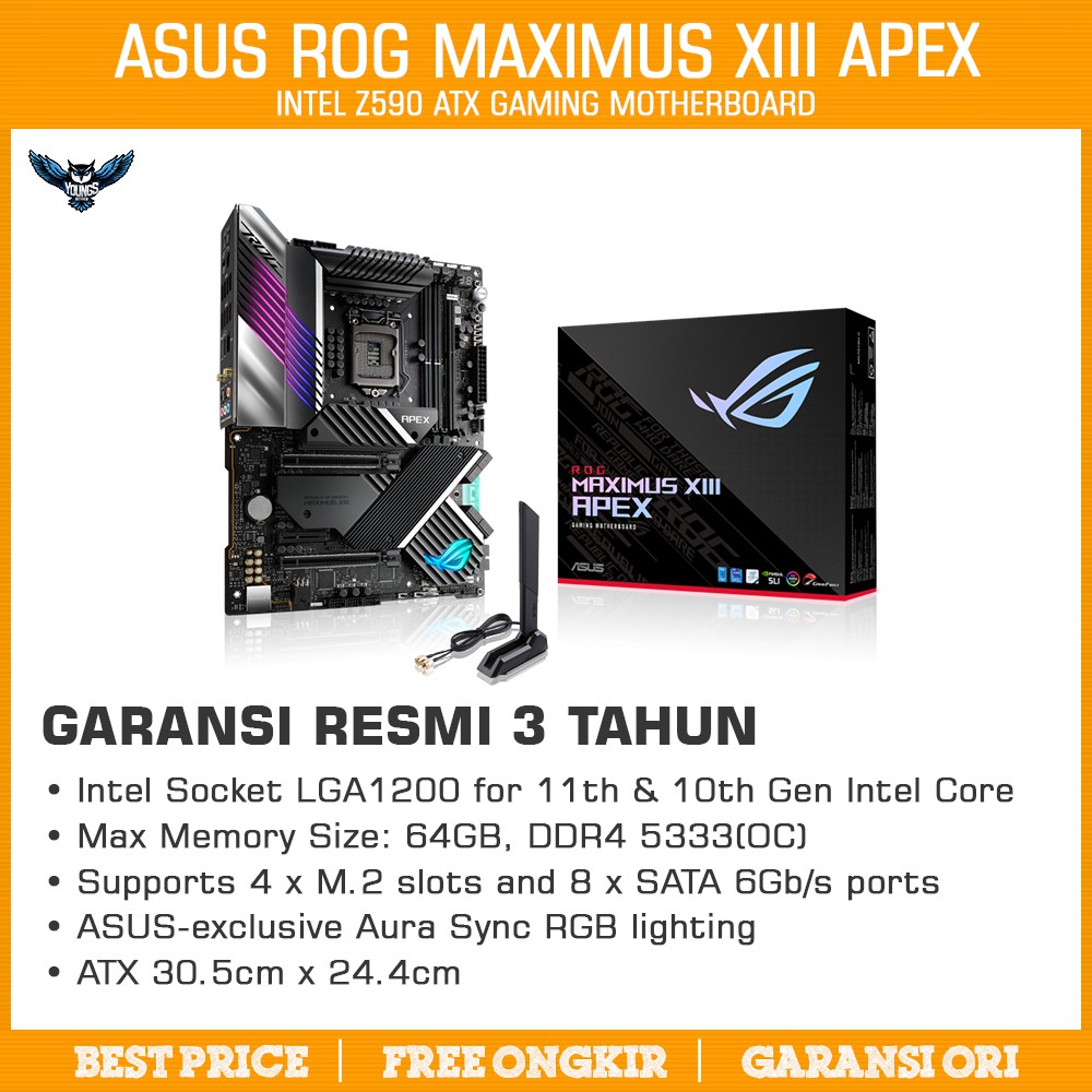 ASUS ROG MAXIMUS XIII APEX | Intel Gen 11 Z590 LGA1200 DDR4 ATX