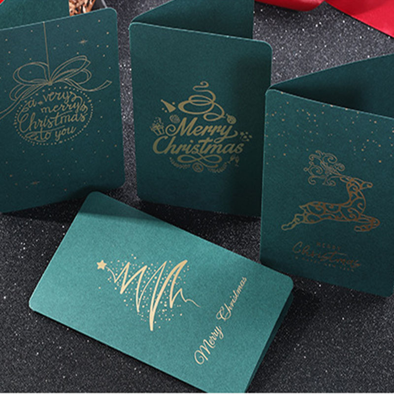 [New Arrival] Creative Bronzing Christmas Thanksgiving Card Superior Quality  Birthday Wishes​​DIY Small Cards with Envelope