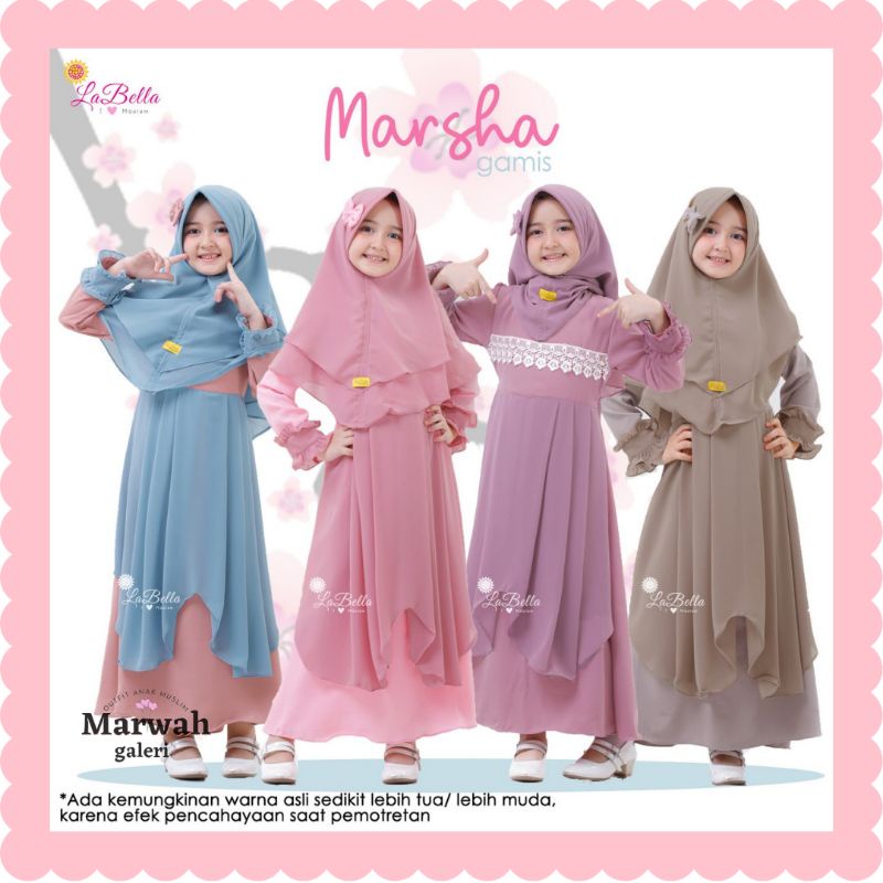 BAJU ANAK GAMIS MARSHA LABELLA GAMIS PRINCESS CANTIK BAJU LEBARAN