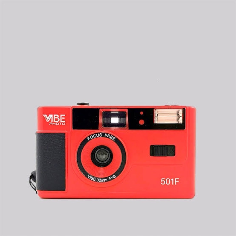 (ORIGINAL) Vibe Photo 501F Retro 35mm Reusable Film Camera-Red