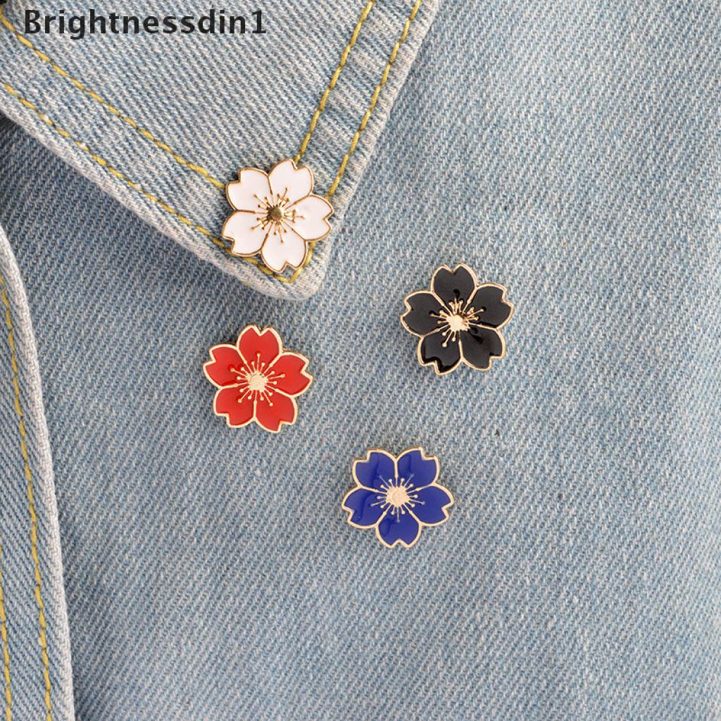 1 Pc Bros Pin Enamel Bentuk Bunga Sakura Untuk Jaket Tas