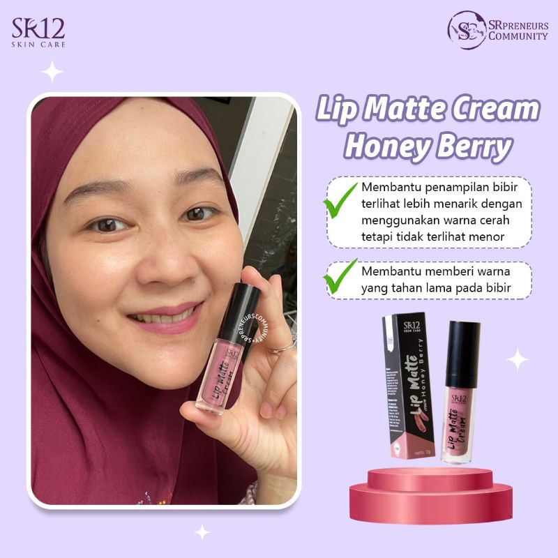 LIPCREAM SR12 - LIP MATTE ANTI AIR TIDAK KERING DI BIBIR