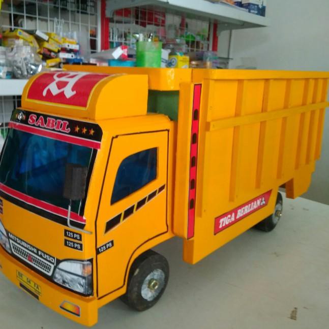 Terlaris Mainan mobil truk kayu miniatur truck g mobilan anak KJH