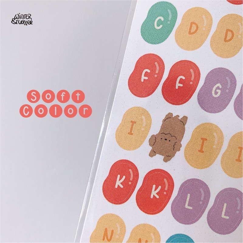 JELLY BEANS ALPHABET STICKERS SET