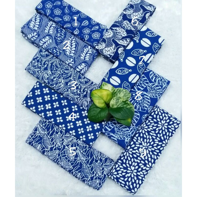 STRPE8021 KAIN BATIK CAP GARUTAN BIRU PREMIUM KAIN BATIK PASTEL