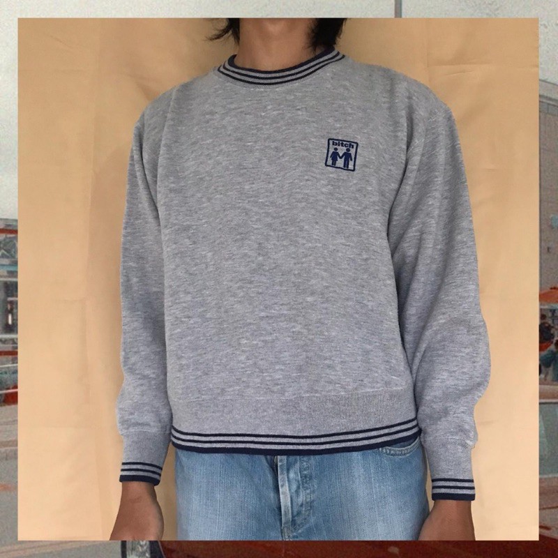 Thrift Crewneck Bitch Skateboard