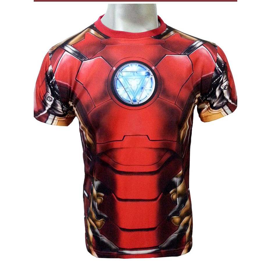 Pakaian kaos gaul  KAOS BAJU PRIA IRON MAN MARVEL AVENGER SUPERHERO GYM FITNES DRY FIT ash shop