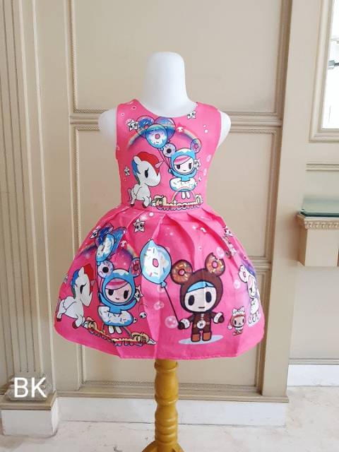 81107 TD UNICORN / DRESS UNICORN PINK / GAUN PESTA UNICORN ANAK IMPORT KOREA LUCU MURAH BAGUS