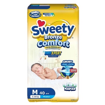 Sweety bronze comfort dry x-pert Dryxpert M40 Perekat M 40 popok baby baru lahir tape newborn M-40 dry xpert popok sekali pakai happy