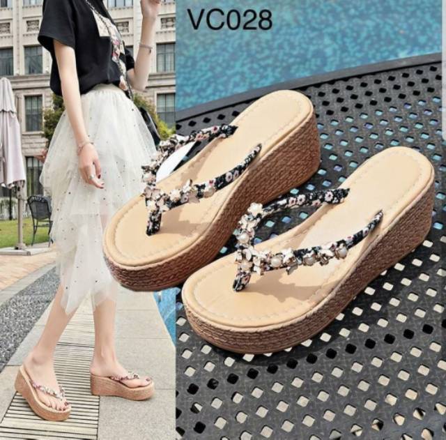 Starr seller sandal japit cewek /ZPT-Sandal wedges silang wanita OF-62