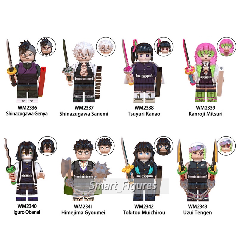 Mainan Action Figure Kamado Tanjiro Shinazugawa Genya Akaza Seri Demon Slayer WM6116 WM6137