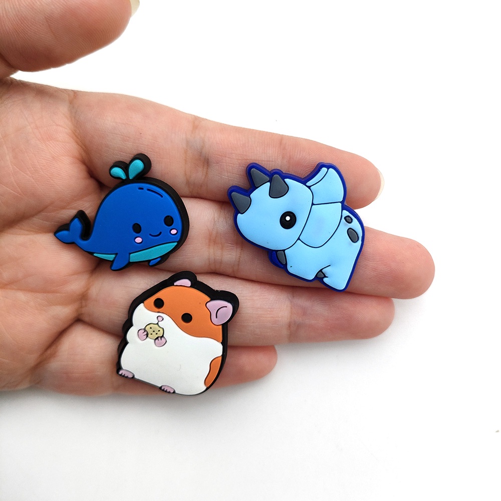 Jibbitz pin / Bros Bentuk Kartun Hewan Kungkang / Katak Lucu Untuk Aksesoris Pakaian / Sepatu