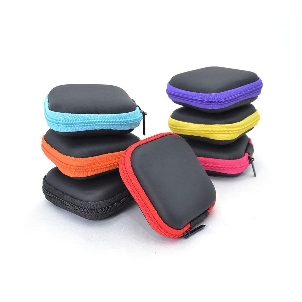 Pouch PERSEGI Penyimpanan Headset / Dompet headset/ Traveling Pouch