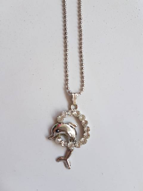 Gosend Kalung Dolphine original Hongkong Silver Necklace