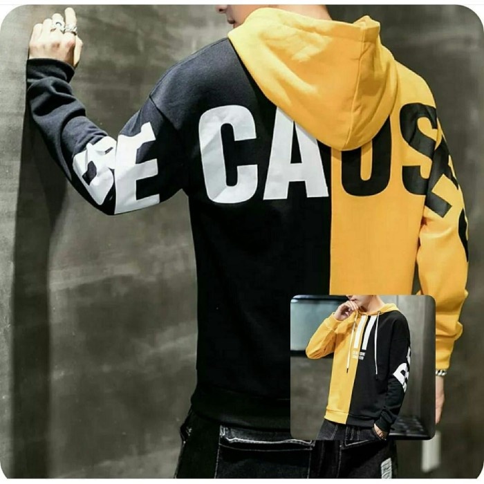 F660 Sweater Hoodie Sebastian Yellow RO Outer Atasan Pria Babyterry Tebal Kuning Fit To L