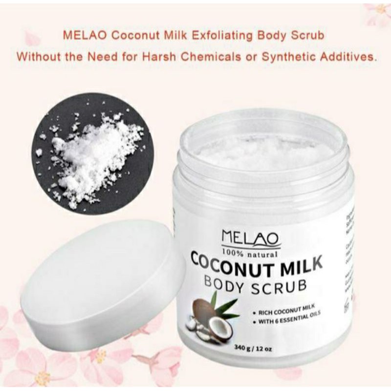 Salt Coconut MELAO Exfoliating Naturals Body Scrub Body Pure Bath Milk / Body Scrub Coconut Milk