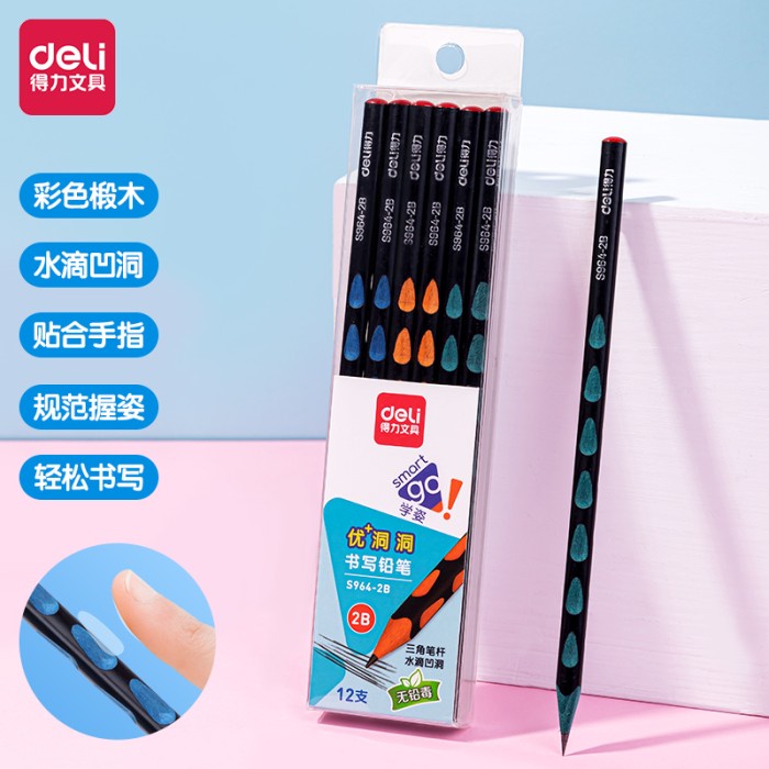 

CODE7S0X- Deli Graphite Pencil / Pensil Kayu Warna Warni 2B Isi 12/pcs S964