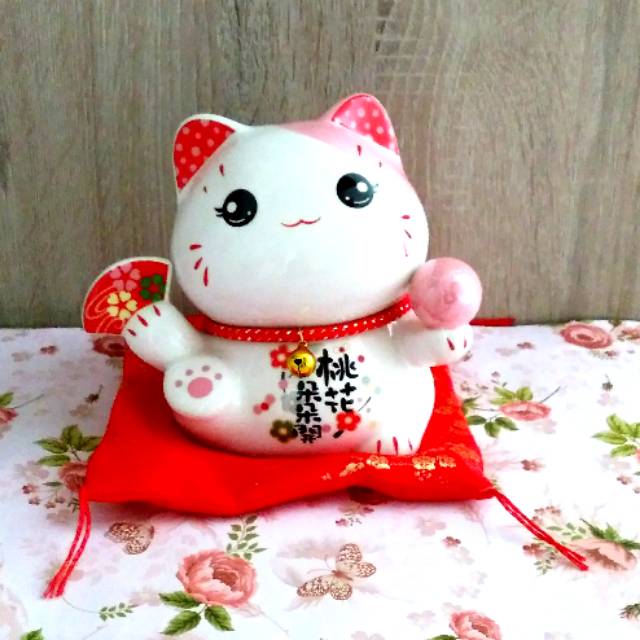 Lucky cat keramik / celengan kucing hoki / celengan lucky cat