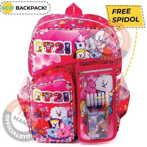 PTS Ransel Sekolah Anak HAPPY DAY TAS IDOL KOREA TAS ANAK + FREE TEMPAT PENSIL / SPIDOL TAS SEKOLAH