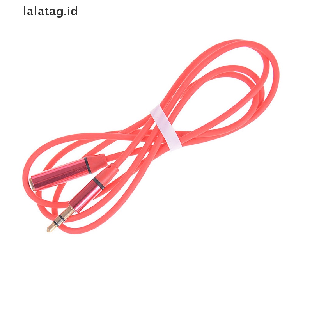 (Flyag) Kabel Adapter Extension Audio headphone / earphone 3.5mm 4 Pole Male / Female Warna Merah