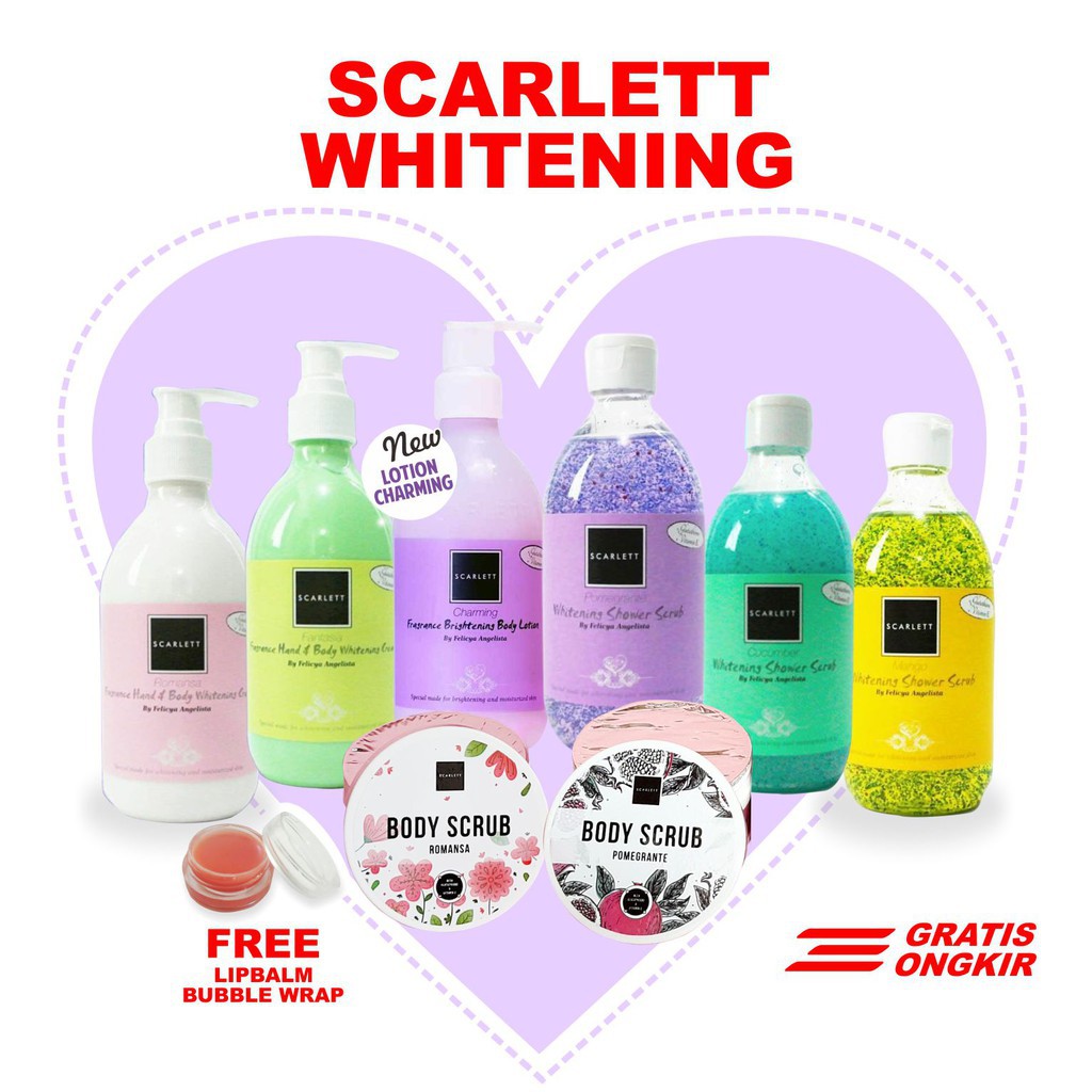 Harga scarlett whitening 1. paket lengkap di shopee