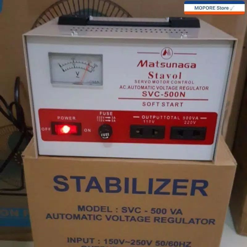 Stabilizer  MATSUNAGA 500Watt/STAVOL BEST Quality Model  SVC-500N