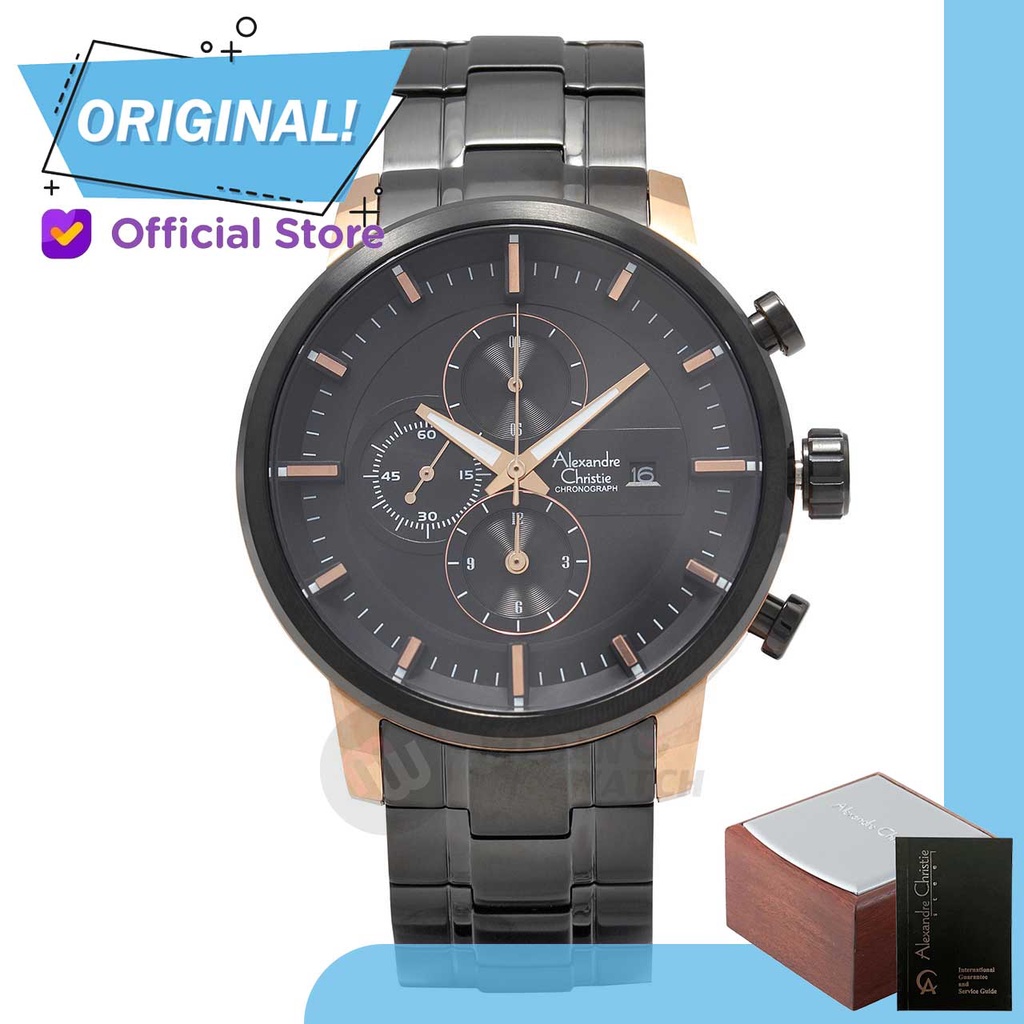 Jam Tangan Pria Analog Alexandre Christie 6323MC AC6323 AC 6323 MC 6323 MCBBRBA Original Garansi Res