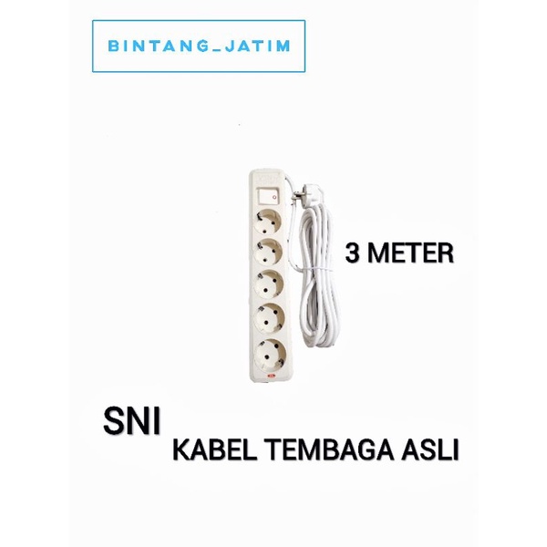 Stop Kontak Kabel 2LB 3LB 4LB 5LB 1.5M 3M/ Stop Kontak Gepeng +Kabel