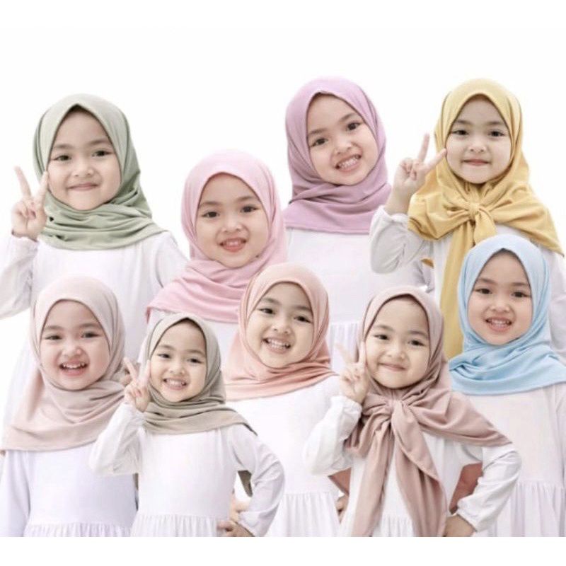 Jilbab Segitiga Instan Anak Jilbab Yumna Anak 2 - 5 Tahun Jersey Premium