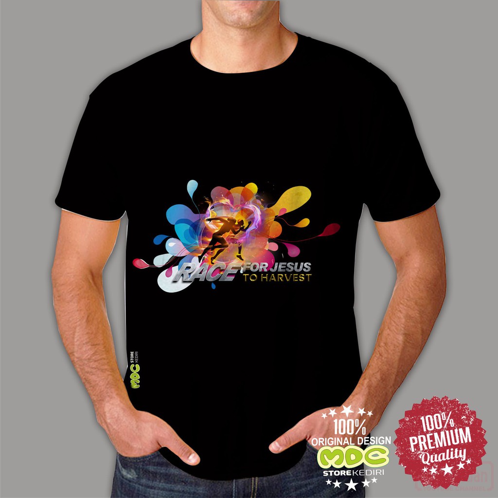 T-Shirts / Kaos Rohani Race For Jesus Desain 1 Dewasa