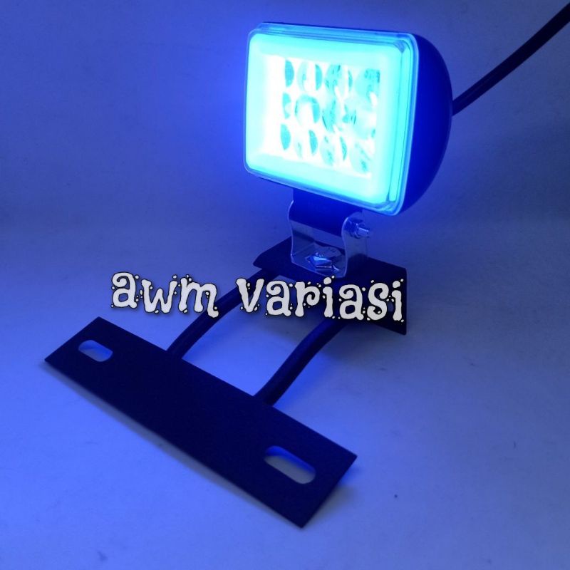 [PAKET]Lampu Tembak Sorot CWl 12 Led Ring Blue Waterproof + breket RX King Vixion Byson GL Tiger DLL