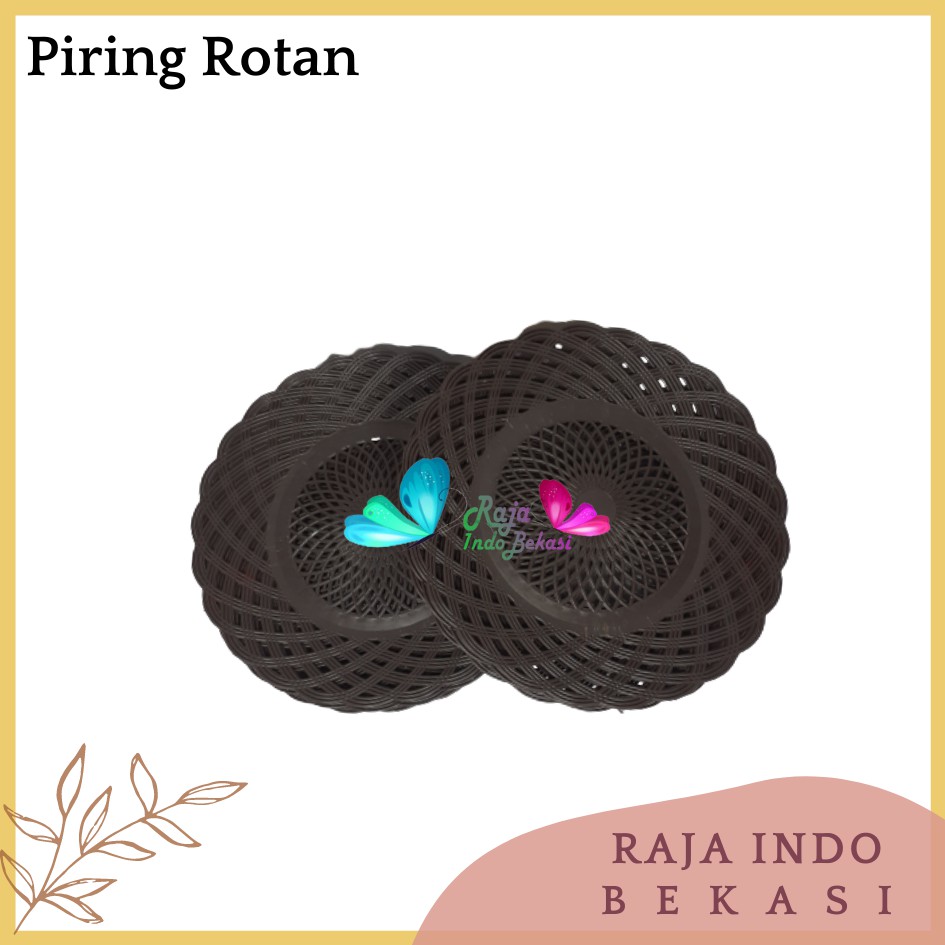 Piring Rotan Plastik Anyam Piring Rotan Plastik Anyaman Cekung Motif Bunga Murah Asli