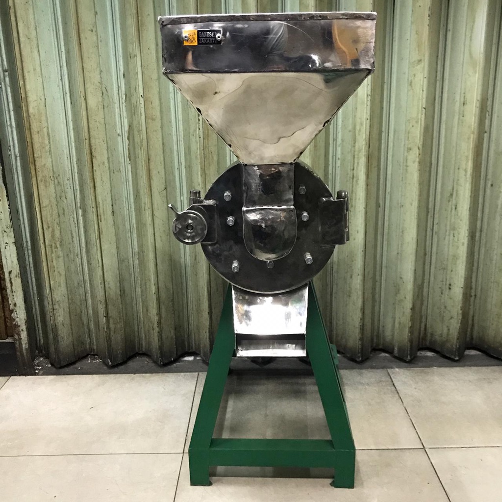 Mesin Gilingan Cabai/Bumbu Stainless merk GANESHA Ukuran 8 inch + Engine Honda 6,5 Hp GX-200
