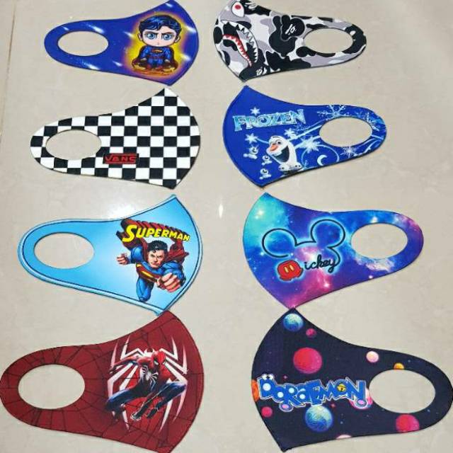 MASKER ANAK KARTUN TIDAK LUNTUR (BERGARANSI) , 1 MASKER 2 ...