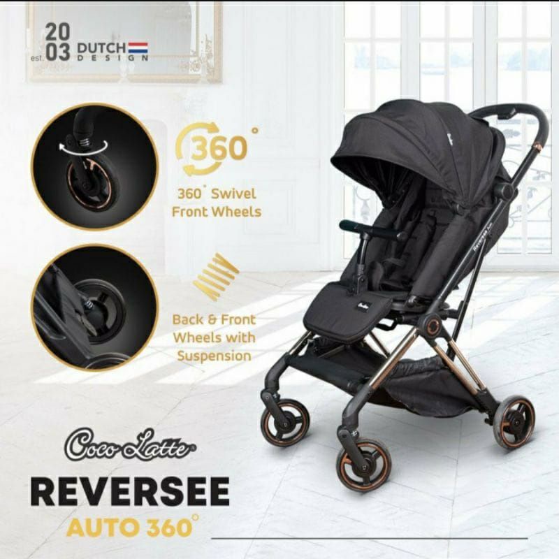 Makassar - Stroller Cocolatte Reversee Auto 360 Derajat CL-BK 2166 Autofold / Kereta Dorong Bayi Hadap Ibu