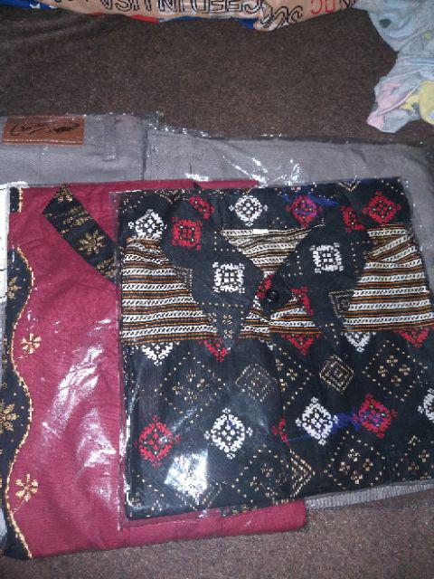 Kemeja Batik Pria Lengan Panjang Size M L Xl Xxl Bswart Batik Hrb026 Kenongo Hem Panjang Padi