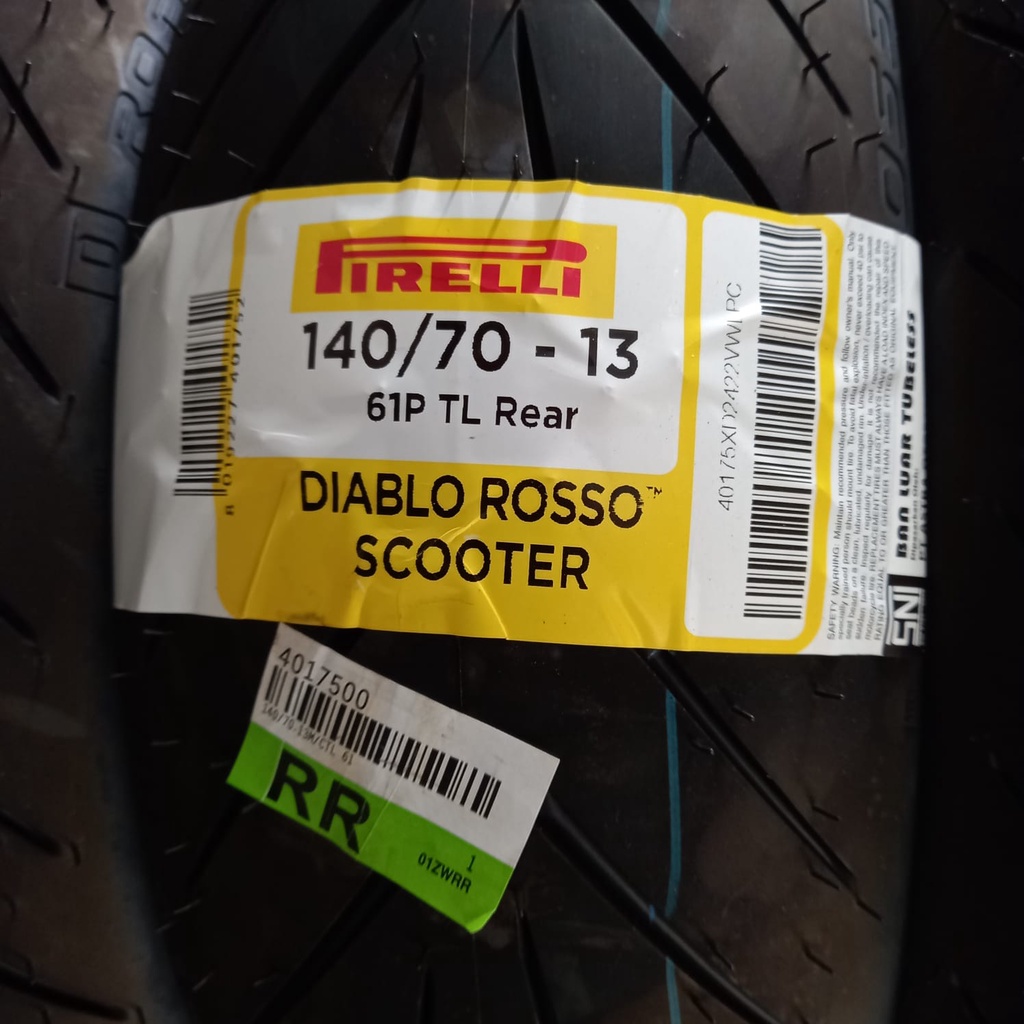 Pirelli Diablo Rosso Scooter ukuran 140/70 ring 13