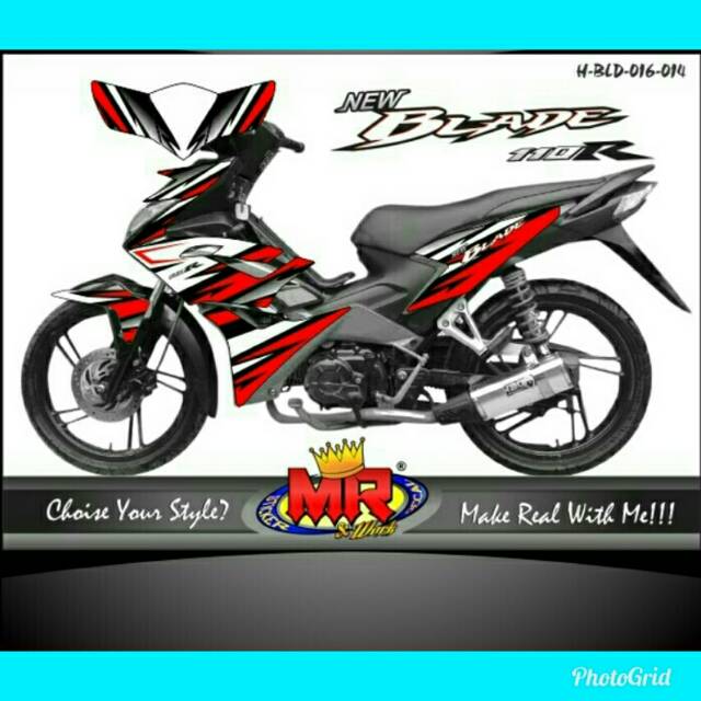 Decal Dekal Honda Blade 110 Old Lama Merah Hitam Putih Stiker