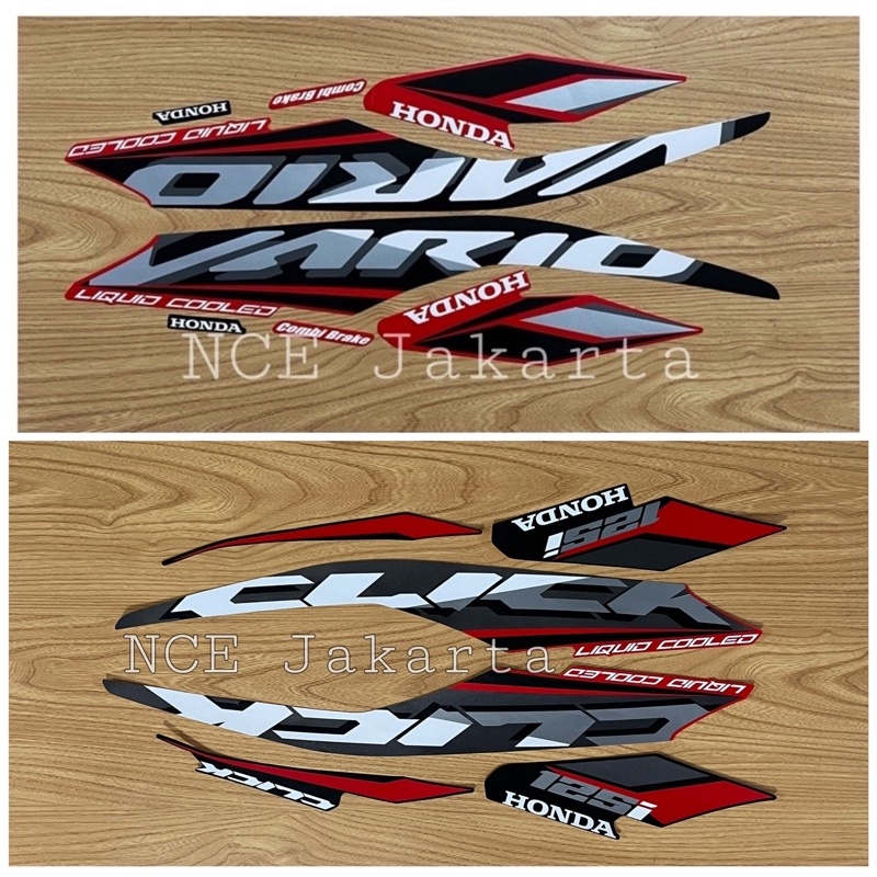 STIKER STRIPING CLICK 125i THAILAND VARIO 125 2021 MERAH ADVANCE RED