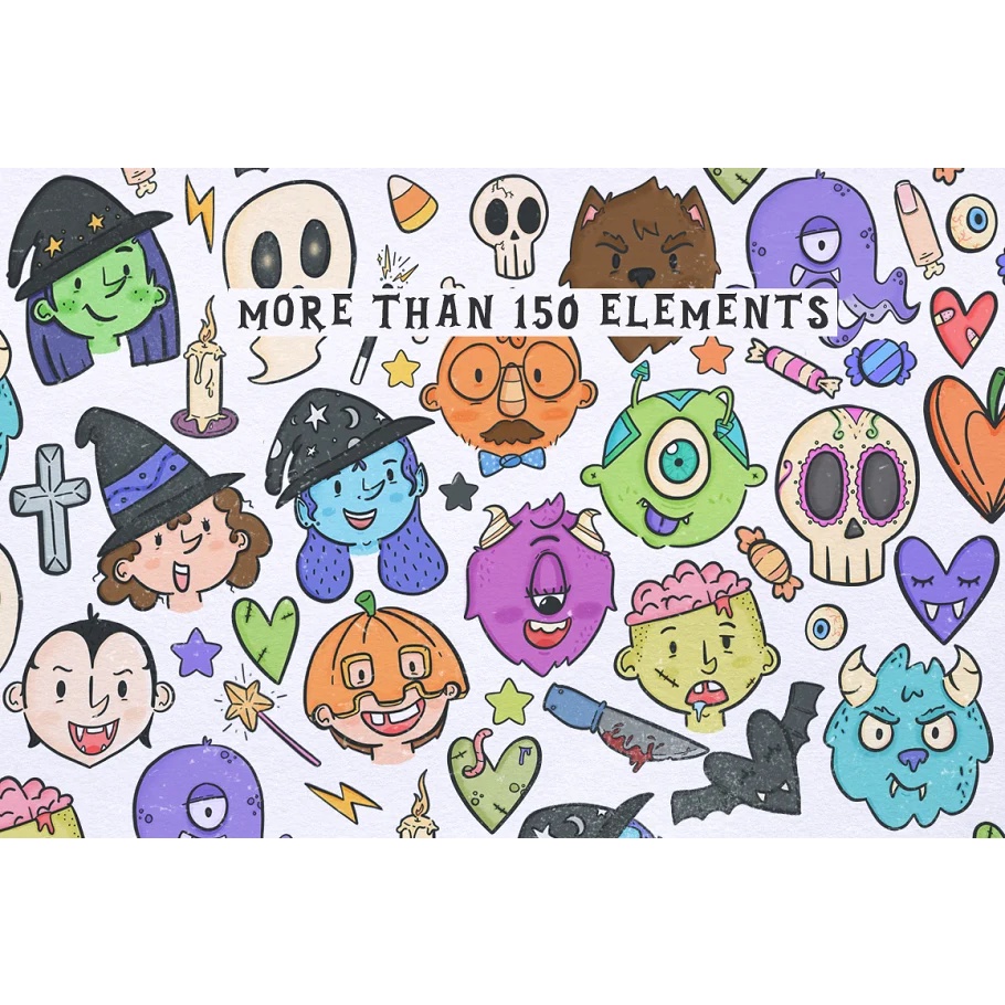 Halloween Bundle 150 Elements