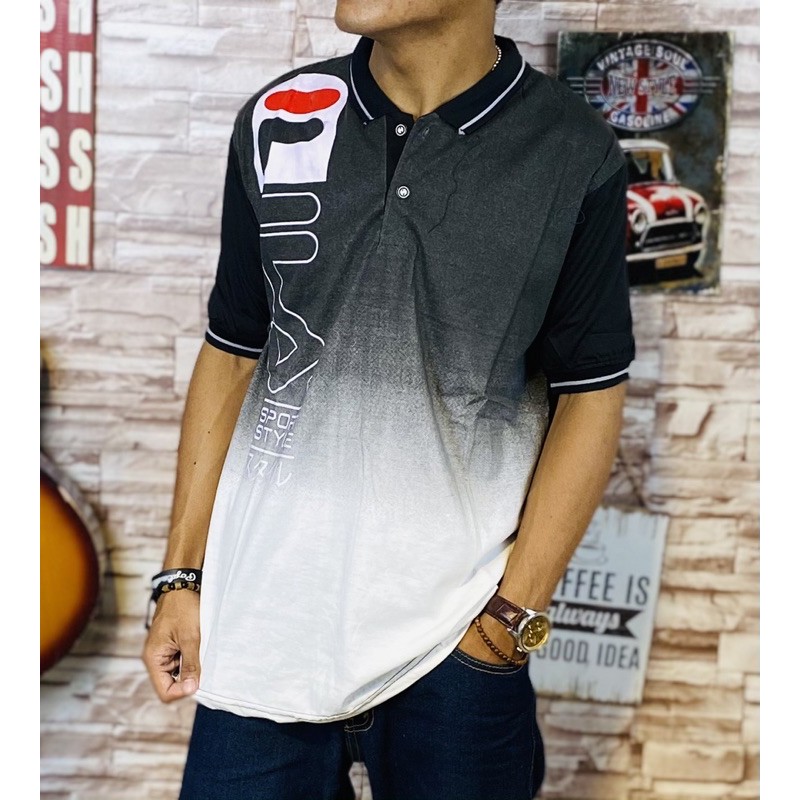 kaos krah wangki polo gradasi warna