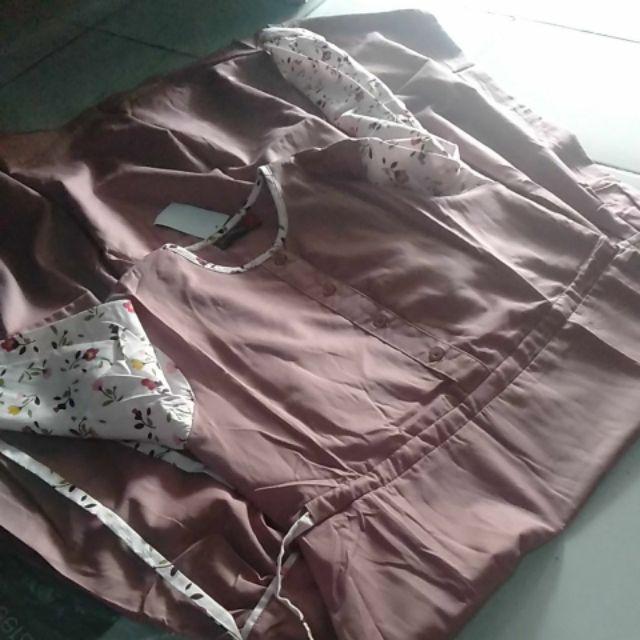 Luvena - Shamira Korpri Dress Original/ Gamis Batik / Seragam Batik Pns / Batik Biru