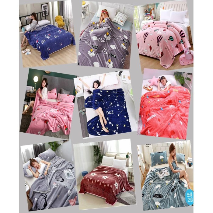 Spesial Promo - Selimut Halus Uk 200X180 Cm LA851  Motif Dewasa Abstrak Ukuran Besar