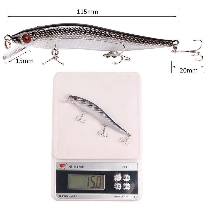 15g/11.5cm Top Water Lure Umpan Ikan Umpan Pancing Alat Pancing Umpan Mancing Umpan Pancing Buatan Minnow Lure relix nusantara Kail Pancing Alat Pancing Murah Clouser Minnow