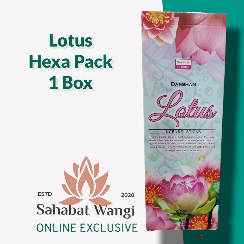 Dupa India Darshan Lotus Hexa Short 1 Box ( 6 Pack)