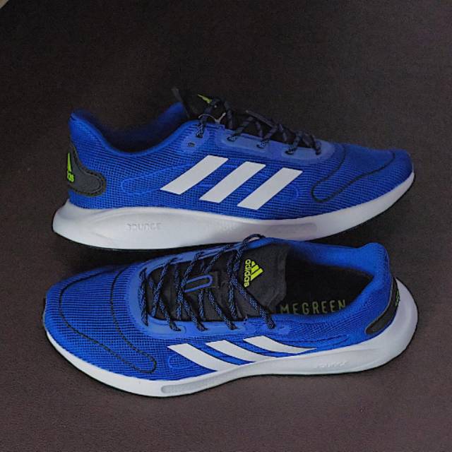 SEPATU ADIDAS GALAXAR RUN M BOUNCE BLUE WHITE ORIGINAL BNWB
