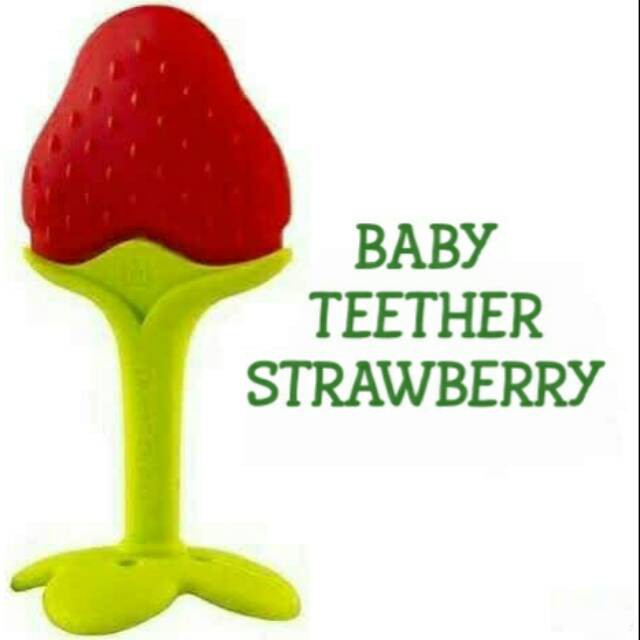 Baby teether buah Empen bayi gigitan tooth pacifier mainan rattle genggam fruit silikon silicon apel orange strawberry anggur peach