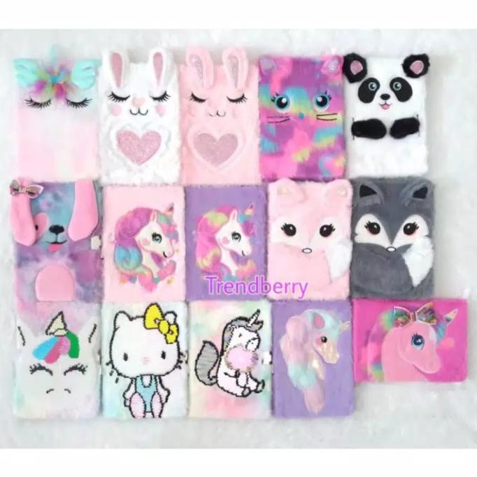

Notebook buku bulu karakter lucu diary anak perempuan BERKAH