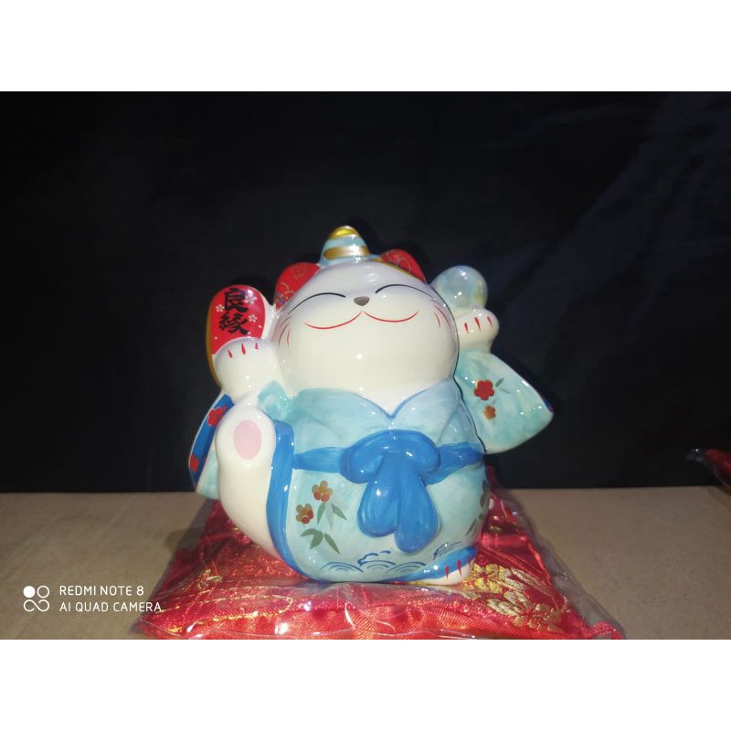 Pajangan Kucing Hoki 9cm / Patung Kucing Rezeki / Lucky Cat Couple / Couple Set kucing Rezeki