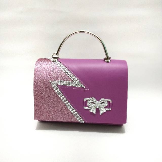 Tas pesta ZASKIA clutch size 18×7×14cm warna red tosca violet pink black gold silver